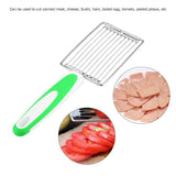 Stainless Steel Luncheon Meat Cutter Ham Fruit Tomato Kitchen Soft Food Cutting Tool (Green)