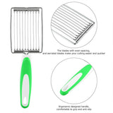 Stainless Steel Luncheon Meat Cutter Ham Fruit Tomato Kitchen Soft Food Cutting Tool (Green)