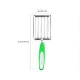Stainless Steel Luncheon Meat Cutter Ham Fruit Tomato Kitchen Soft Food Cutting Tool (Green)