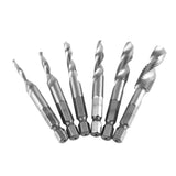 6pcs M3-M10 High Speed Steel Hex Shank Combination Screw Tap Drill Bit Set (HSS4341) In Australia - Darrahopens