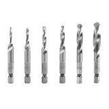 6pcs M3-M10 High Speed Steel Hex Shank Combination Screw Tap Drill Bit Set (HSS4341)