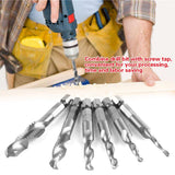 6pcs M3-M10 High Speed Steel Hex Shank Combination Screw Tap Drill Bit Set (HSS4341)