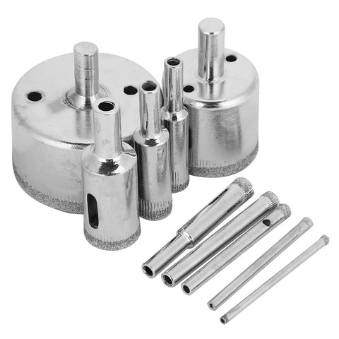 10Pcs/Set Diamond Coated Core Drill Bit 3~50mm Hole Saw for Tile Ceramic Glass Porcelain Marble In Australia - Darrahopens