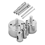 10Pcs/Set Diamond Coated Core Drill Bit 3~50mm Hole Saw for Tile Ceramic Glass Porcelain Marble