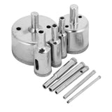 10Pcs/Set Diamond Coated Core Drill Bit 3~50mm Hole Saw for Tile Ceramic Glass Porcelain Marble