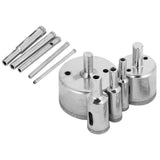 10Pcs/Set Diamond Coated Core Drill Bit 3~50mm Hole Saw for Tile Ceramic Glass Porcelain Marble