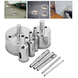 10Pcs/Set Diamond Coated Core Drill Bit 3~50mm Hole Saw for Tile Ceramic Glass Porcelain Marble