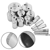 15Pcs/Set Diamond Coated Core Drill Bit 6~50mm Hole Saw for Tile Ceramic Glass Porcelain Marble