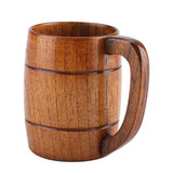 Natural Wooden Beer Cup Retro Big Capacity Tea Water Classic Wood Drinking Mug with Handle In Australia - Darrahopens