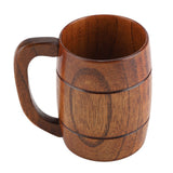 Natural Wooden Beer Cup Retro Big Capacity Tea Water Classic Wood Drinking Mug with Handle In Australia - Darrahopens