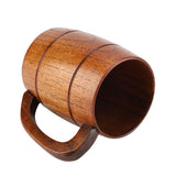 Natural Wooden Beer Cup Retro Big Capacity Tea Water Classic Wood Drinking Mug with Handle