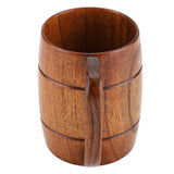 Natural Wooden Beer Cup Retro Big Capacity Tea Water Classic Wood Drinking Mug with Handle