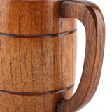 Natural Wooden Beer Cup Retro Big Capacity Tea Water Classic Wood Drinking Mug with Handle