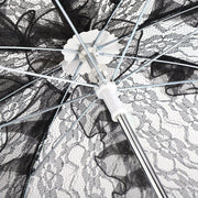 Black Color Lace Umbrella Parasol for Lady Women Party Decor Dancing Photography Prop