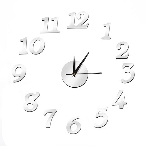 Muto Frameless Grande Orologio a Muro 3D Specchio Adesivo Wall Sticker Home Decoration In Australia - Darrahopens