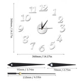 Muto Frameless Grande Orologio a Muro 3D Specchio Adesivo Wall Sticker Home Decoration In Australia - Darrahopens