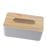 Removable Pine Cover PP Tissue Box Holder Organizer for Home Car Office (Rectangle)
