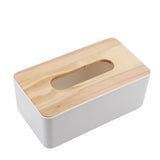 Removable Pine Cover PP Tissue Box Holder Organizer for Home Car Office (Rectangle)