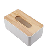 Removable Pine Cover PP Tissue Box Holder Organizer for Home Car Office (Rectangle)