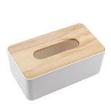 Removable Pine Cover PP Tissue Box Holder Organizer for Home Car Office (Rectangle)