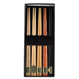 5Pcs Multicolored Natural Logs Wooden Paint Handmade Reusable Chopsticks with Gift Box In Australia - Darrahopens