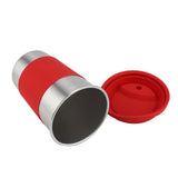 500ml Stainless Steel Cup Drinking with Silicone Cover & Lid Heat Insulation Water Bottle (Red)