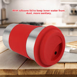 500ml Stainless Steel Cup Drinking with Silicone Cover & Lid Heat Insulation Water Bottle (Red)