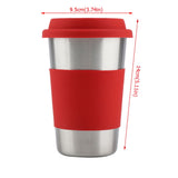 500ml Stainless Steel Cup Drinking with Silicone Cover & Lid Heat Insulation Water Bottle (Red)