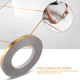 PET Room Floor Crevice Line Sticker Self Adhesive Ground Corner Tile Decor (1cm*50m Gold)