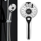 Digital Display Handheld Shower Head with 3-color Temperature Control LED Light 3 Spraying Mode