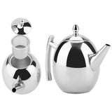 Stainless Steel Teapot Tea Coffee Water Kettle Container with Removable Mesh Filter (1500ml)