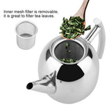 Stainless Steel Teapot Tea Coffee Water Kettle Container with Removable Mesh Filter (1500ml)