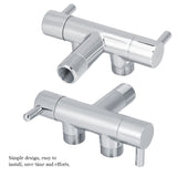 Brass Two Way Valve Faucet Outlet Water Distribution Polishing for Toilet Washing Machine