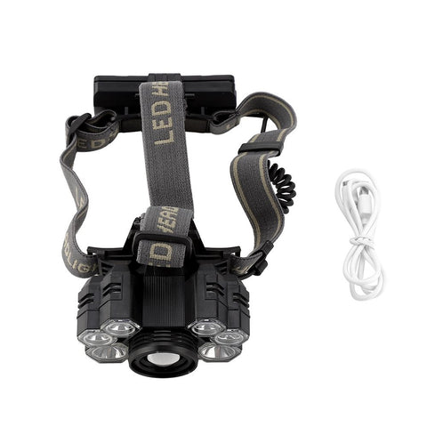 USB Rechargeable 7LED High Bright Headlight Head Torch Lamp for Outdoor Camping Fishing In Australia - Darrahopens