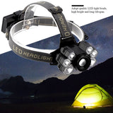 USB Rechargeable 7LED High Bright Headlight Head Torch Lamp for Outdoor Camping Fishing