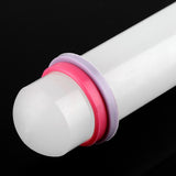 9in Non Stick Plastic Rolling Pin with Ring Fondant Cake Cookie Dough Roller Baking Tool
