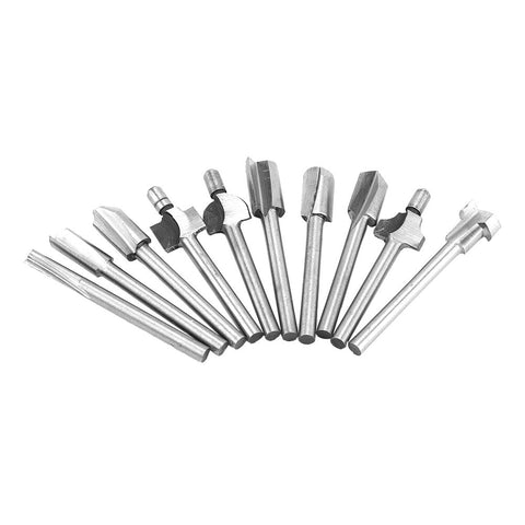 10pcs/Set 1/8in Shank High Speed Steel Milling Cutter Router Bits Woodworking Part Tool In Australia - Darrahopens