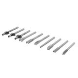 10pcs/Set 1/8in Shank High Speed Steel Milling Cutter Router Bits Woodworking Part Tool