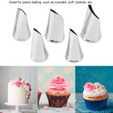 5pcs/set Stainless Steel Pastry Cream Icing Piping Nozzles DIY Baking Cupcake Cake Decor Tool In Australia - Darrahopens