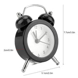3Inch Portable Fashion Mini Metal Digital Alarm Clock with Battery Exquisite for Student Black