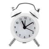 3Inch Portable Fashion Mini Metal Digital Alarm Clock with Battery Exquisite for Student White