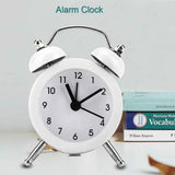 3Inch Portable Fashion Mini Metal Digital Alarm Clock with Battery Exquisite for Student White