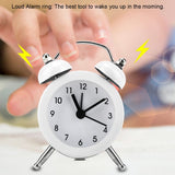 3Inch Portable Fashion Mini Metal Digital Alarm Clock with Battery Exquisite for Student White In Australia - Darrahopens