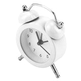 3Inch Portable Fashion Mini Metal Digital Alarm Clock with Battery Exquisite for Student White