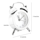 3Inch Portable Fashion Mini Metal Digital Alarm Clock with Battery Exquisite for Student White