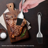 Stainless Steel Handle Silicone Head Basting Barbecue Oil Brush BBQ Roasting Tool (20cm)