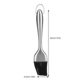 Stainless Steel Handle Silicone Head Basting Barbecue Oil Brush BBQ Roasting Tool (20cm)