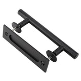 Black Heavy Duty Carbon Steel Sliding Barn Door Closet Pull Handle Wooden Gate Hardware