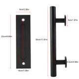 Black Heavy Duty Carbon Steel Sliding Barn Door Closet Pull Handle Wooden Gate Hardware