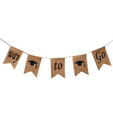 Doctoral Cap Burlap Banner Hanging Linen Swallowtail Flags for Graduation Ceremony Party Decor In Australia - Darrahopens